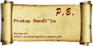 Prekop Benáta névjegykártya